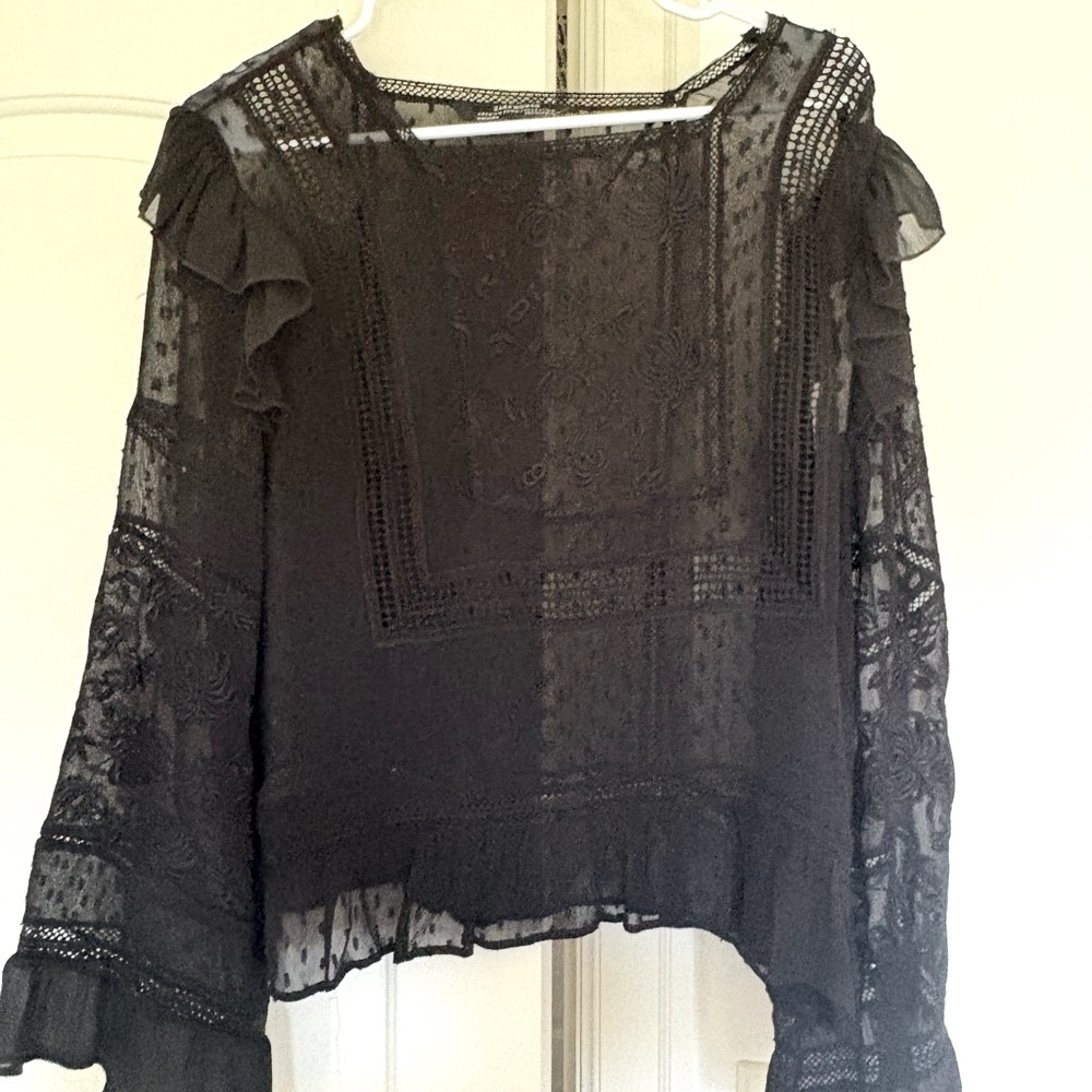 Zara Black Lace Blouse - Picture 1 of 3